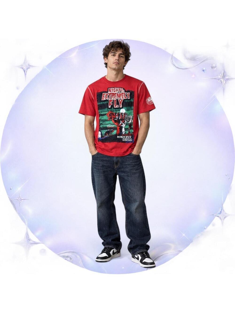 Born Fly Night of the Extremely Fly Graphic Tee – Medium